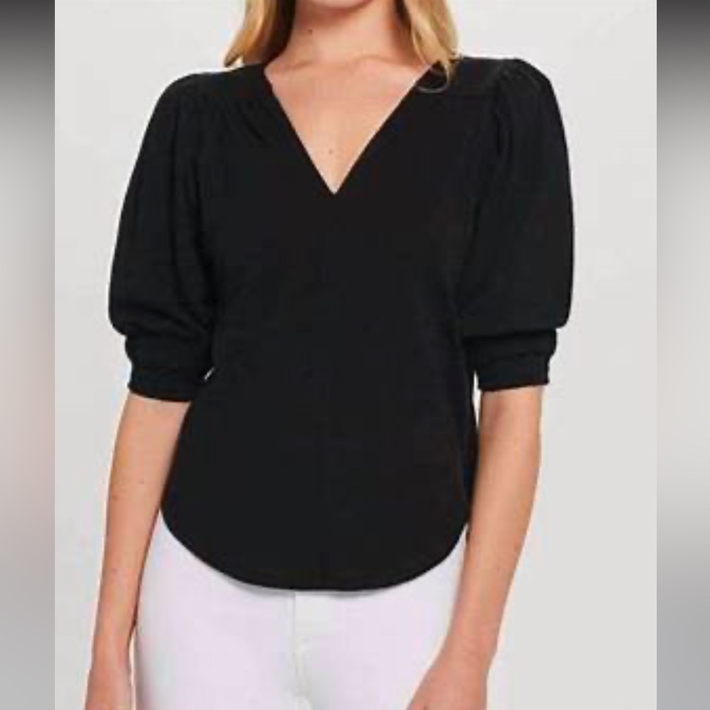 Goldie Black Puff Sleeve Tee